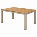 Mesa de exterior 180 x 90 x 75 cm - madera y aluminio beige natural para comedor de jardín