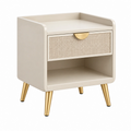 Mesita de noche 50 x 40 x 60 cm beige con cajón y estante estilo moderno